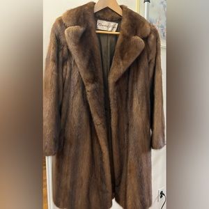 Rosendorf/ Evans Mahogany Mink Bomber Jacket Reversible to Leather- Si